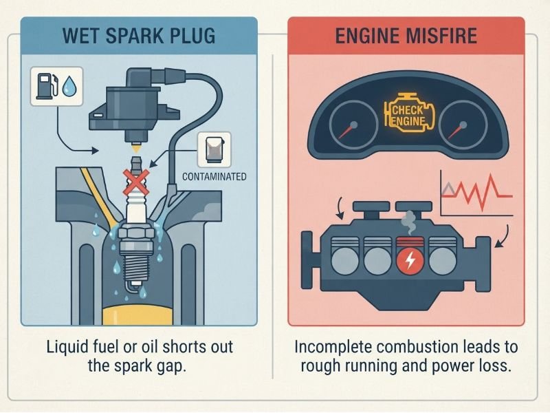 Can a Wet Spark Plug Cause a Misfire?