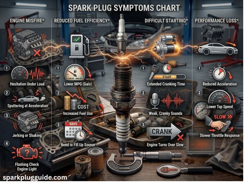 Spark Plug Symptoms Chart: Signs, Causes & Solutions