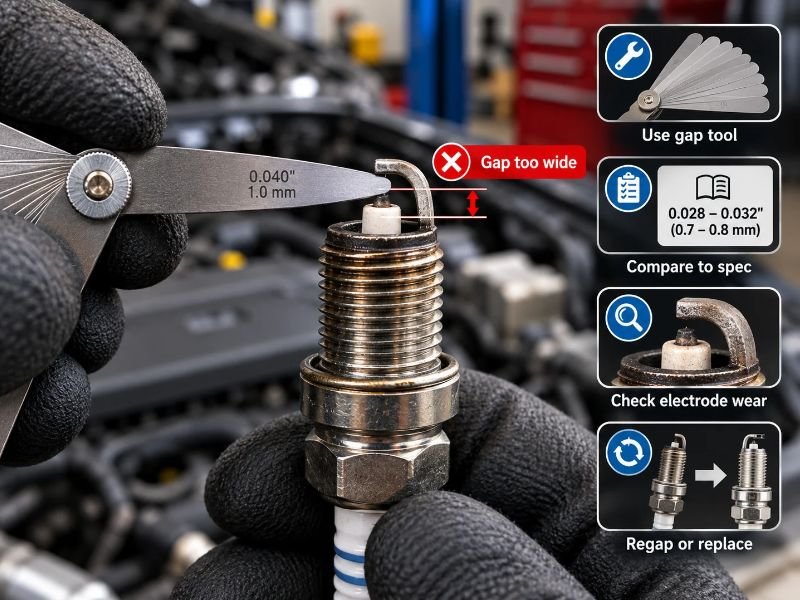 How to Confirm That the Spark Plug Gap Is Too Wide